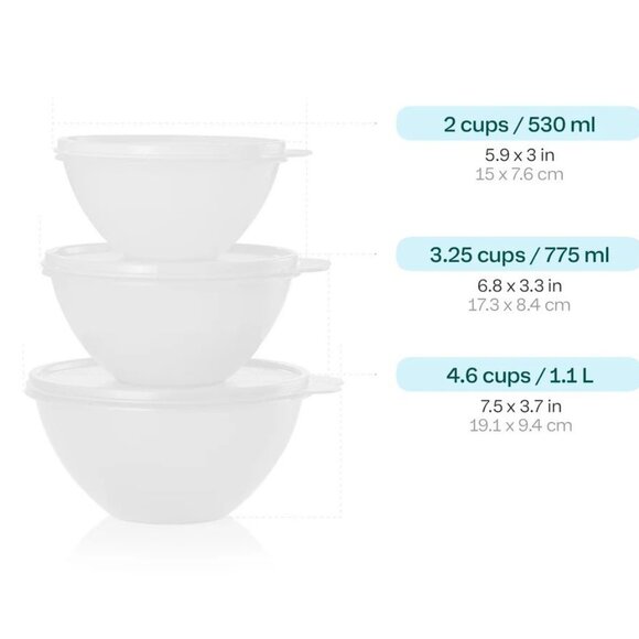 Tupperware Wonderlier Bowls 3-pc Set - Picture 4 of 4